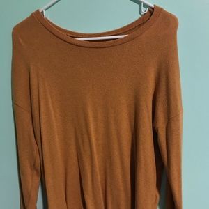 Super trendy marigold yellow light sweater from AE